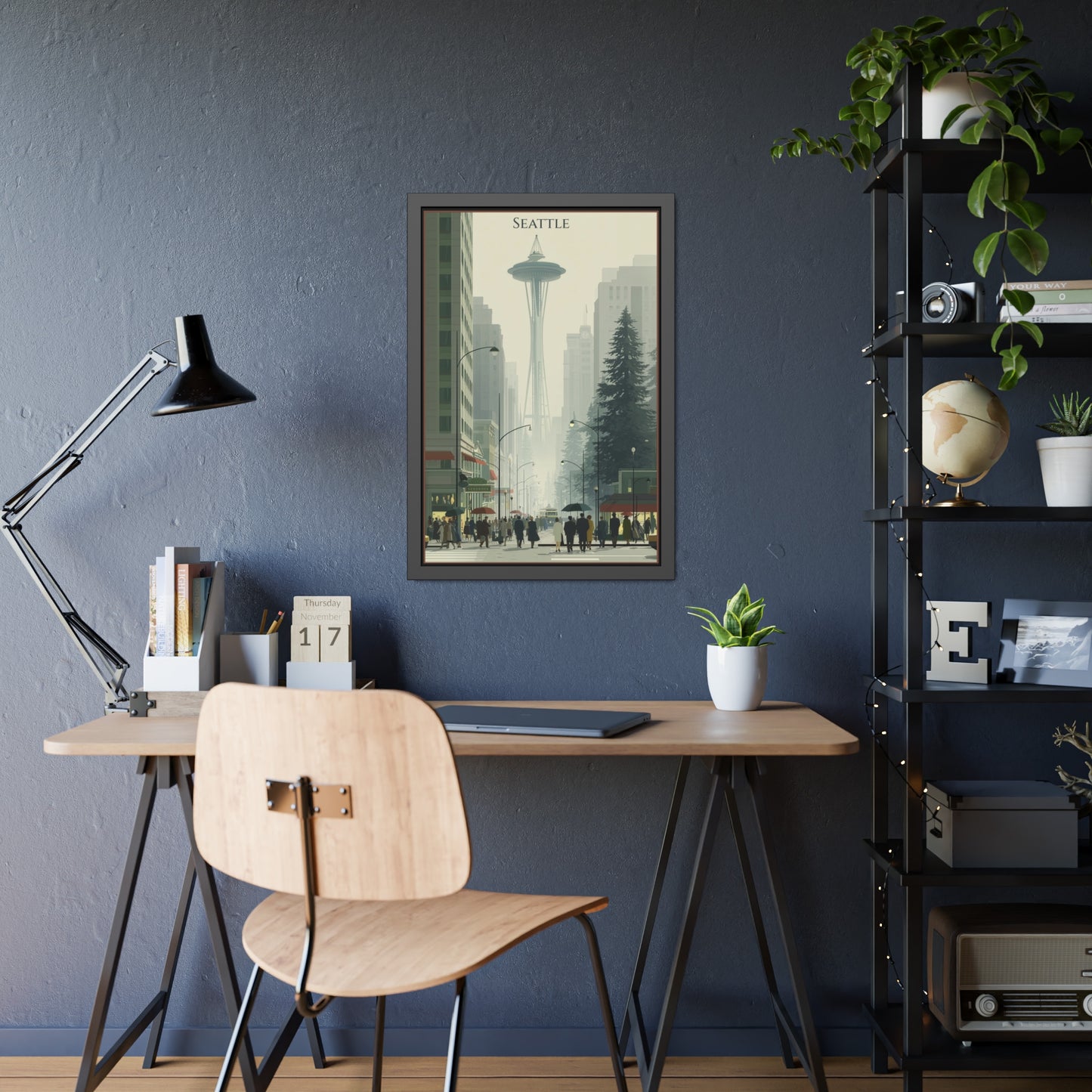 Seattle Vintage Travel Poster — Framed Paper Poster