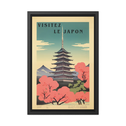 Vintage Japan Travel Poster - 'Visitez Le Japon' (Visit Japan) Pagoda Scene