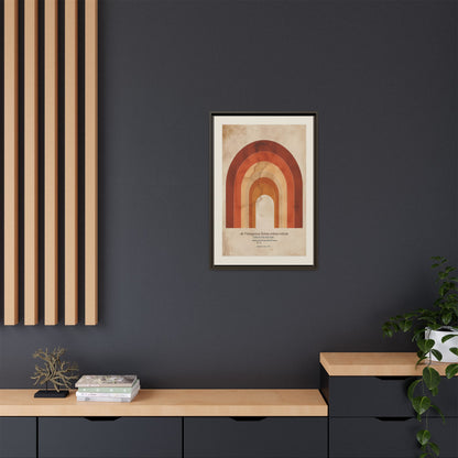 Framed Matte Canvas Wall Art - Retro Rainbow Design