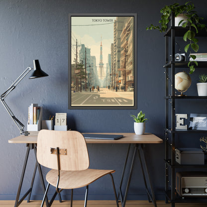 Tokyo Tower Framed Poster — Vintage Cityscape Wall Art