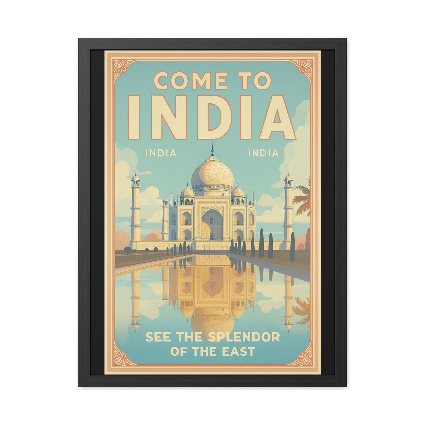 Vintage India Travel Framed Poster — See the Splendor of the East | Vintageanna_M