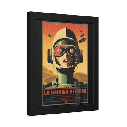 Retro Sci‑Fi Poster — "La Femmina di Ferro" Framed Art Print