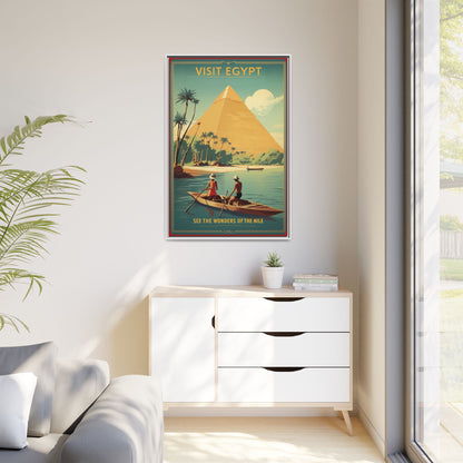 See the Wonders of the Nile — Egypt Nile Vintage Matte Canvas Framed Print