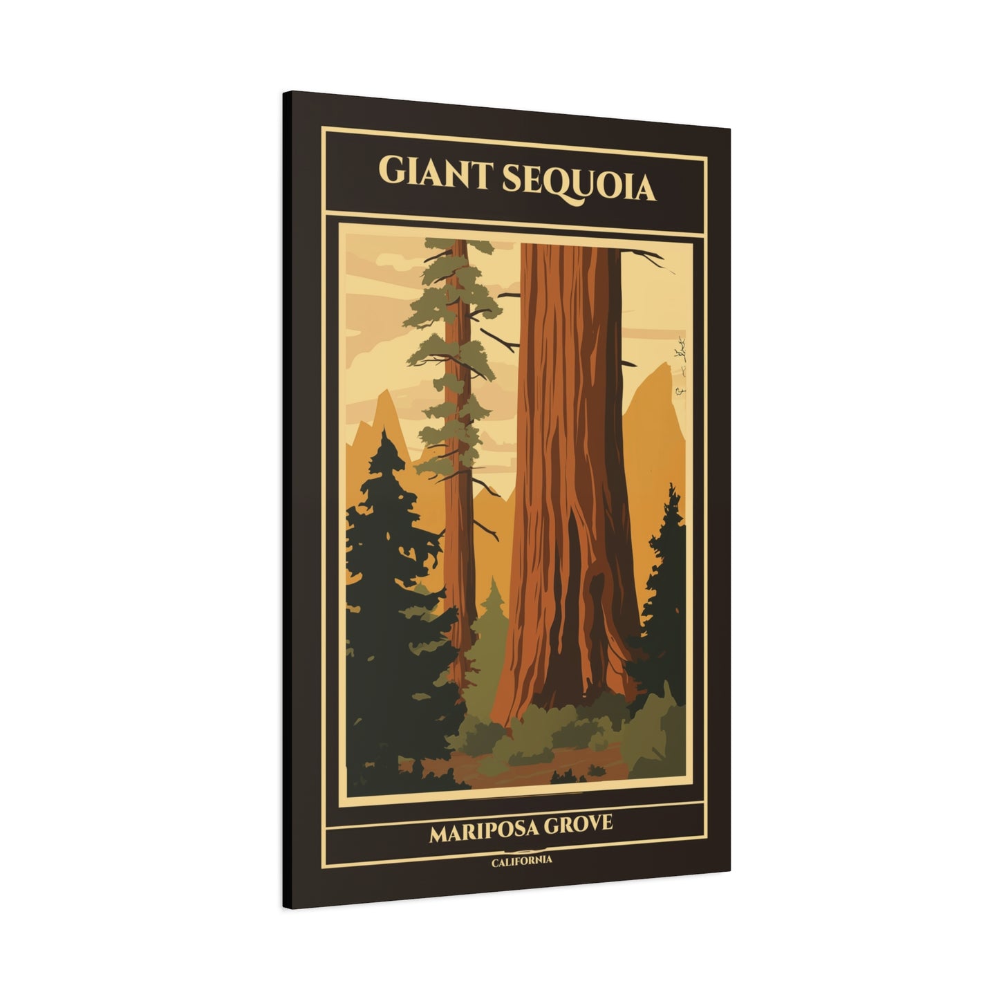 "Giant Sequoia Mariposa Grove Poster - California Matte Stretched Canvas Wall Art" Matte Canvas, Stretched, 1.25"