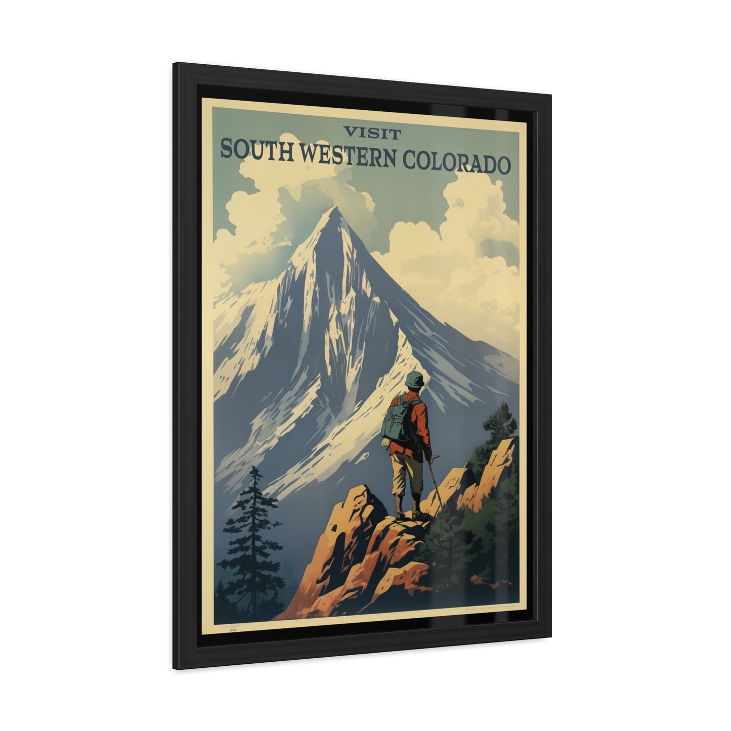 Vintage Colorado Travel Poster - 'Visit South Western Colorado' Mountain Adventure Art Framed Posters