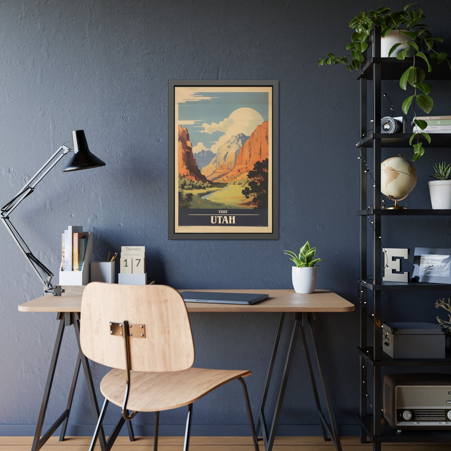 Utah Vintage Travel Poster — Framed Wall Art