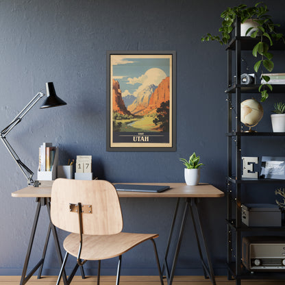 Utah Vintage Travel Poster — Framed Wall Art