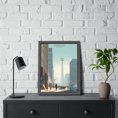 Toronto CN Tower Framed Poster — Vintage Cityscape Wall Art