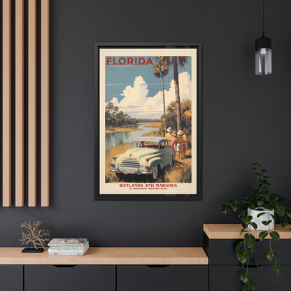 Vintage Florida Wetlands Wall Art - St. Johns River Scenic View