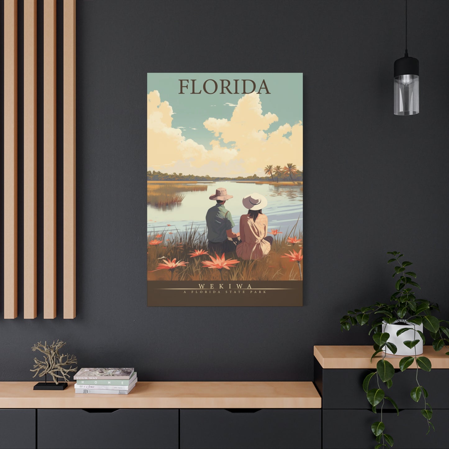 "Vintage Florida Wekiwa State Park Poster - Matte Canvas Stretched Wall Art" Matte Canvas, Stretched, 1.25"