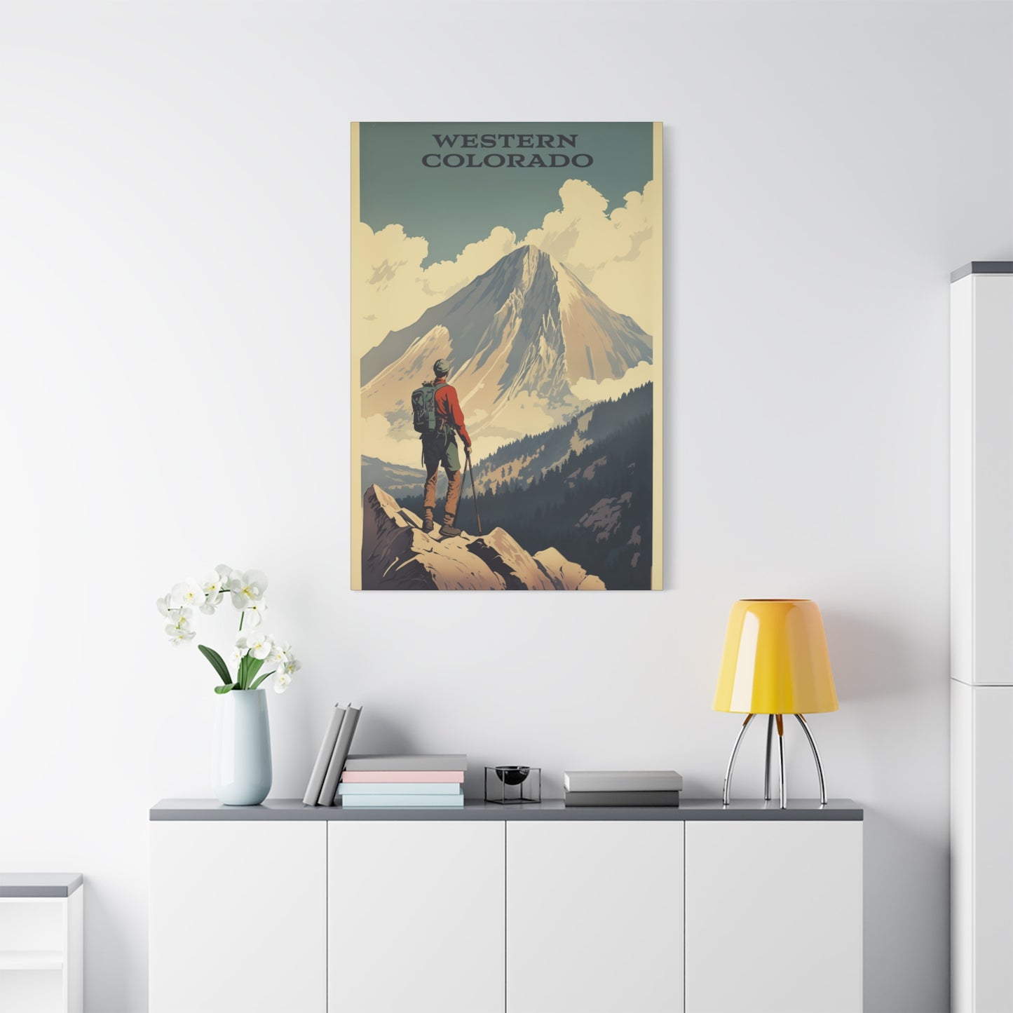 "Western Colorado Hiking Poster - Mountain Adventure Matte Stretched Canvas Wall Art" Matte Canvas, Stretched, 1.25"