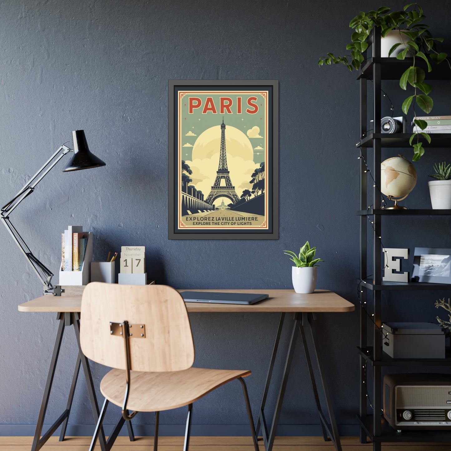 Paris Travel Poster Framed Print — Explorez La Ville Lumière Vintage Wall Art