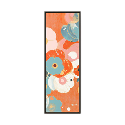 Mid-Century Modern Floral Abstract Canvas Set of 3 — 20×60  (Black, Espresso & White Frames)