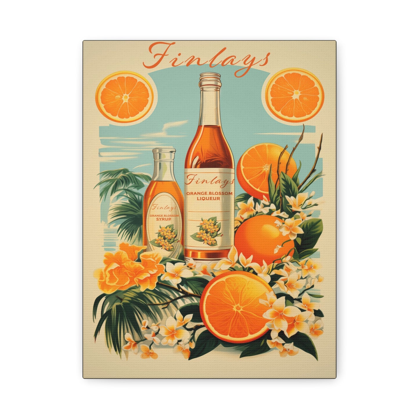 "Vintage Finlay’s Orange Blossom Liqueur Poster - Matte Canvas Stretched Wall Art" Matte Canvas, Stretched, 1.25"