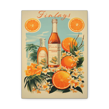 "Vintage Finlay’s Orange Blossom Liqueur Poster - Matte Canvas Stretched Wall Art" Matte Canvas, Stretched, 1.25"