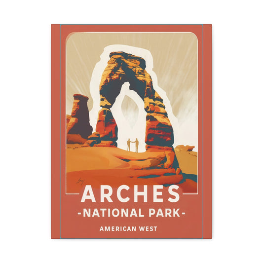Arches National Park Matte Canvas Wall Art – Vintage American West Travel Poster