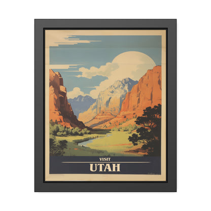 Utah Vintage Travel Poster — Framed Wall Art