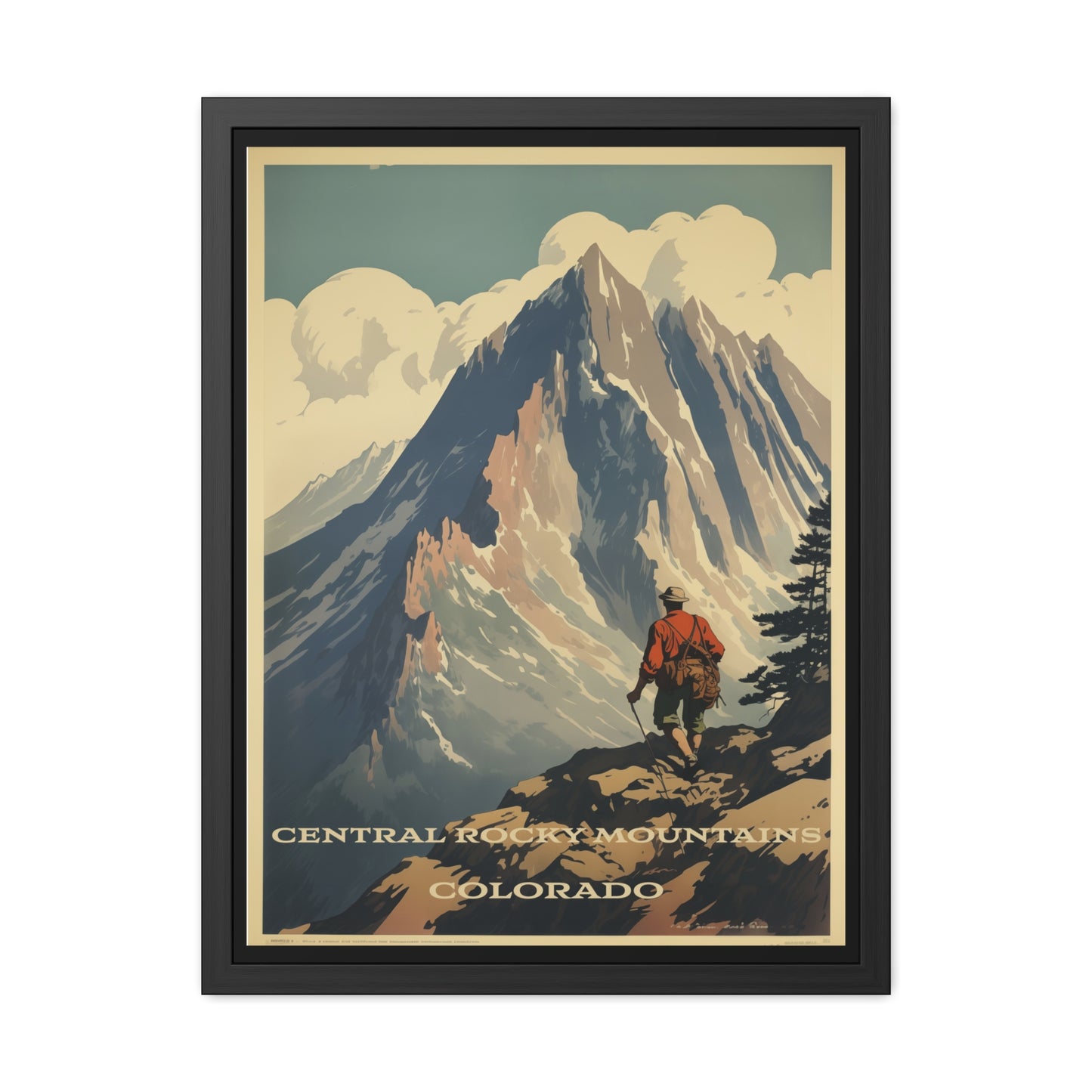 Vintage Colorado Poster - Central Rocky Mountains Adventure Art Framed Posters