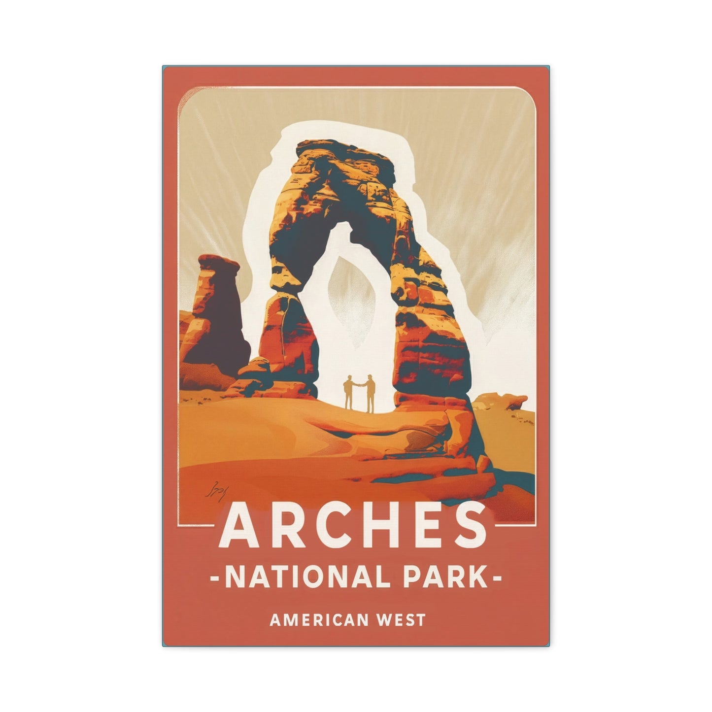 Arches National Park Matte Canvas Wall Art – Vintage American West Travel Poster