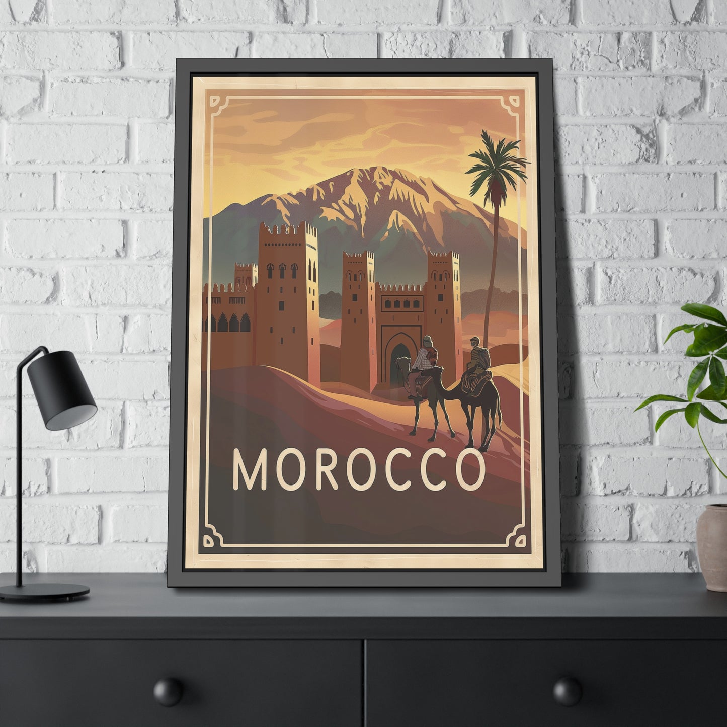 Morocco Vintage Travel Poster — Framed Paper Poster
