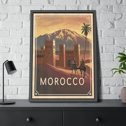 Morocco Vintage Travel Poster — Framed Paper Poster