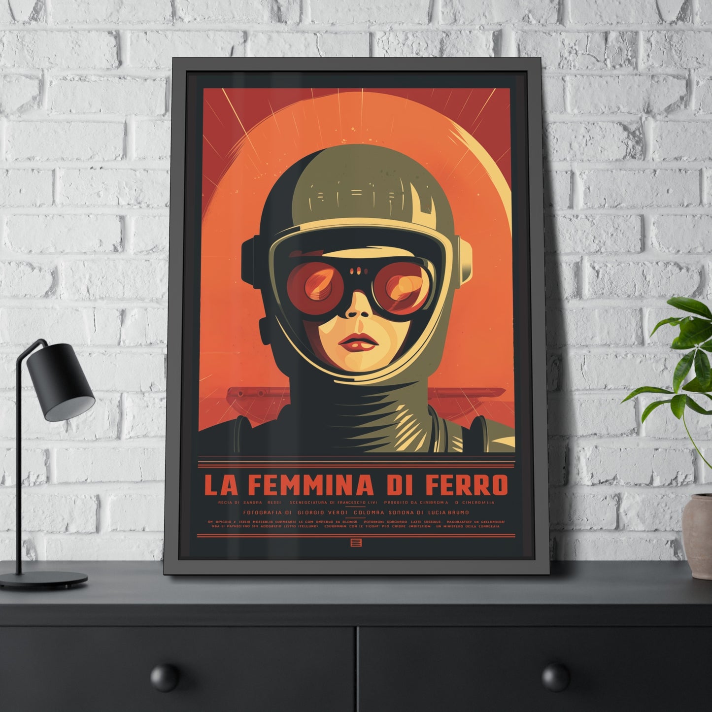 Framed Poster — La Femmina di Ferro Retro Sci‑Fi Art Print