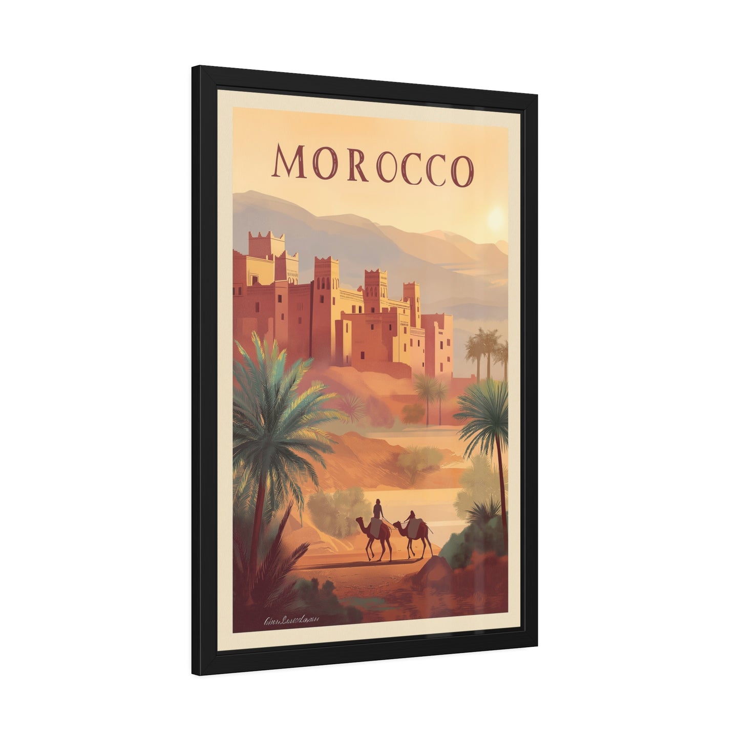 Morocco Vintage Travel Poster Framed Print