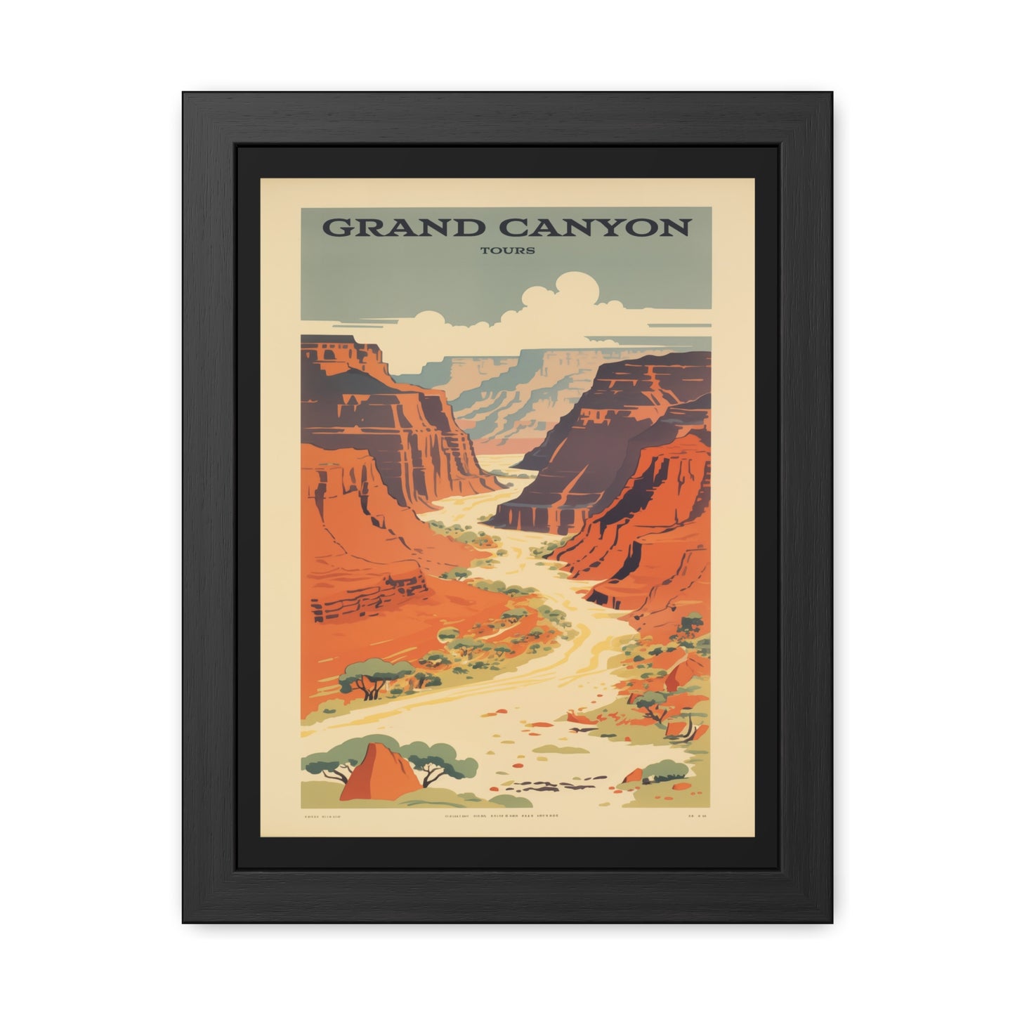 Vintage Grand Canyon Poster - Scenic Canyon River Tour Retro Travel Art Framed Posters