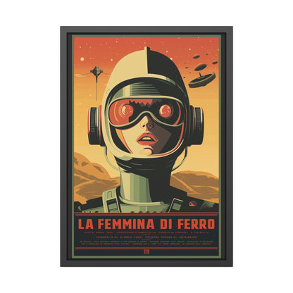 Retro Sci‑Fi Poster — "La Femmina di Ferro" Framed Art Print