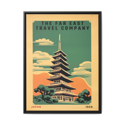 "The Far East Travel Company - Japan 1959 Vintage Matte Canvas with Black Frame" Matte Canvas, Black Frame