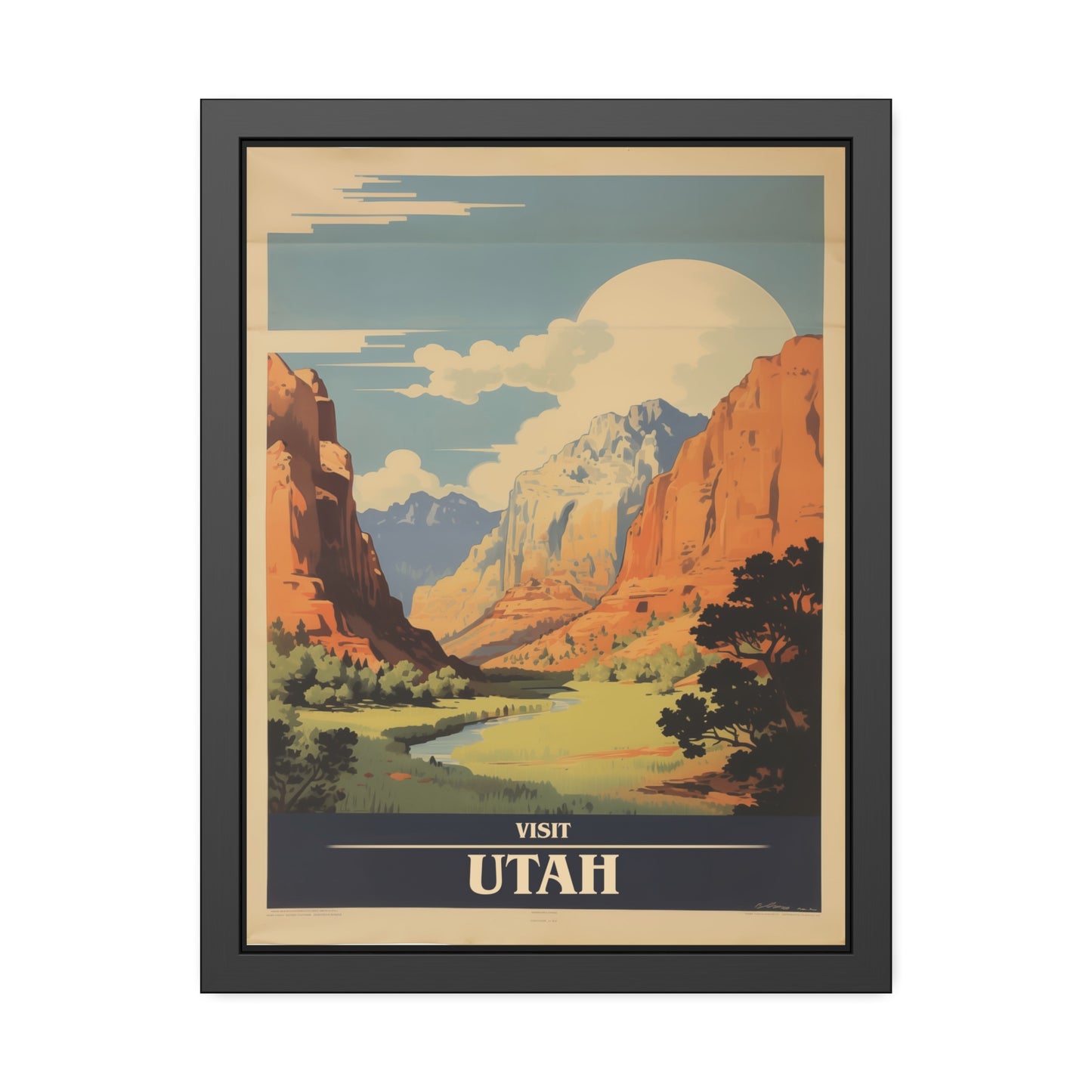 Utah Vintage Travel Poster — Framed Wall Art