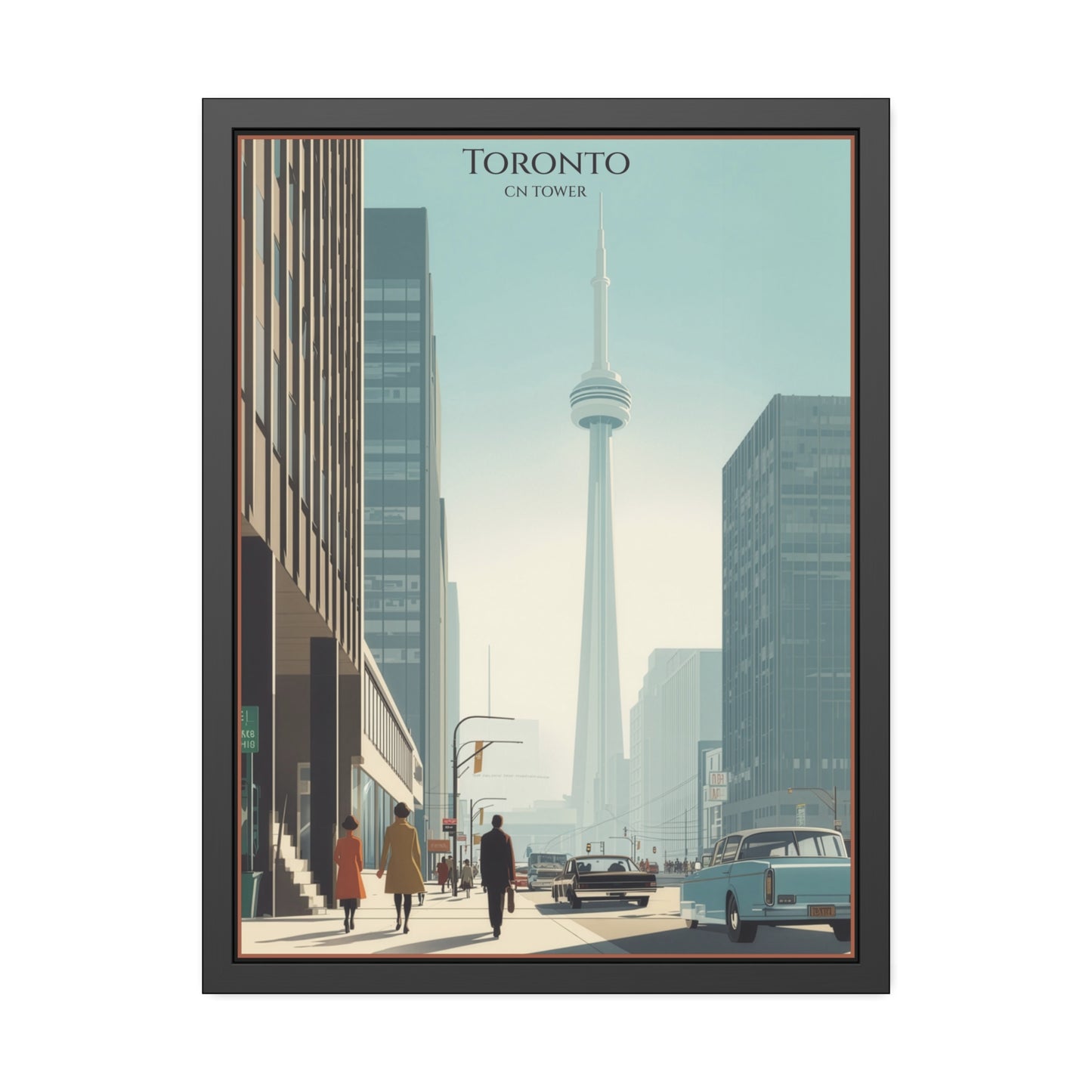 Toronto CN Tower Framed Poster — Vintage Cityscape Wall Art