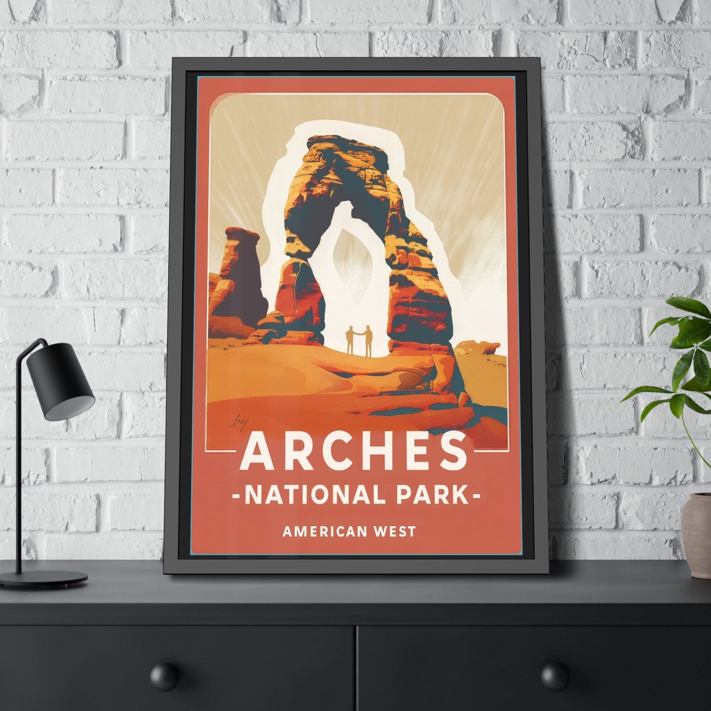 Arches National Park Framed Poster — Vintage American West Travel Art