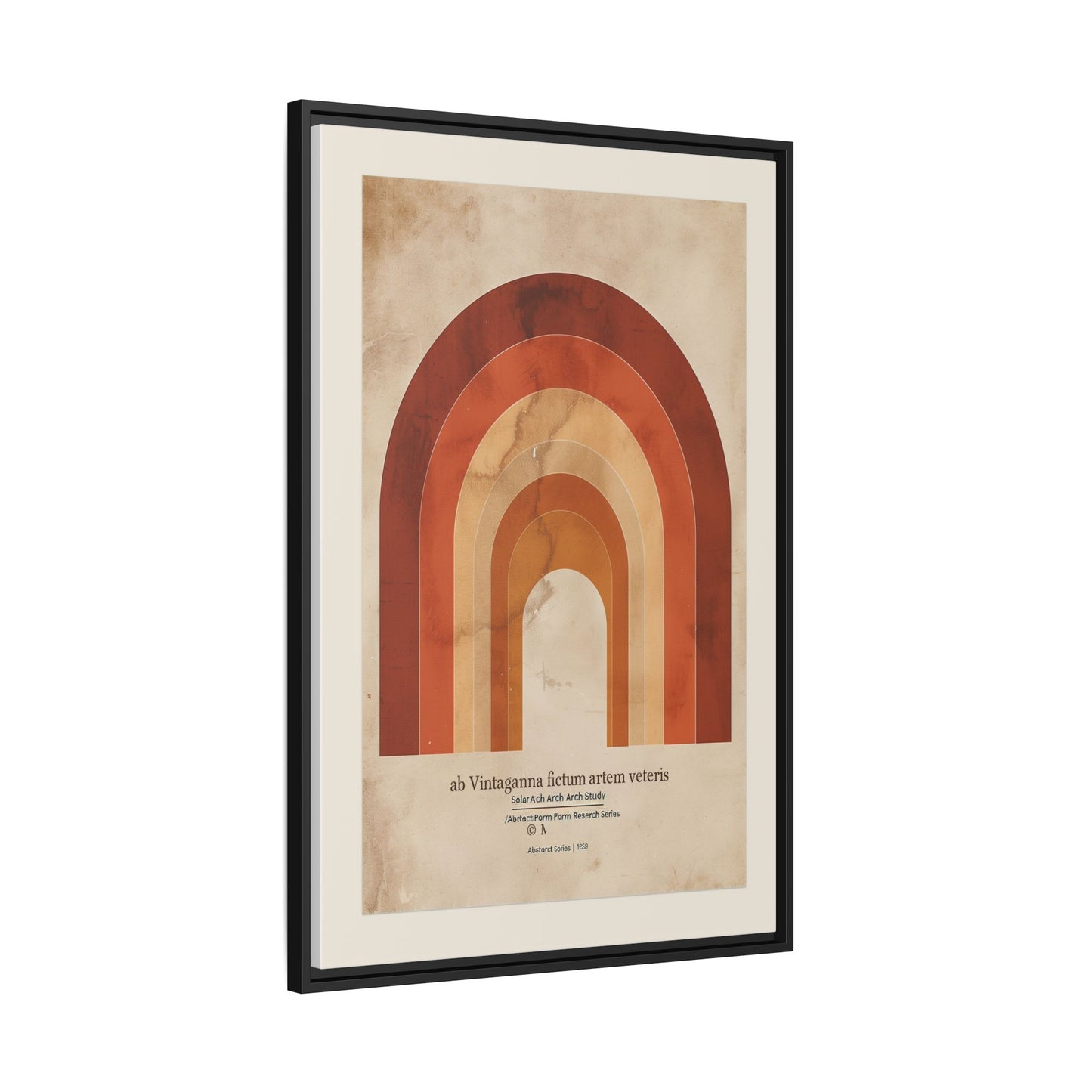 Framed Matte Canvas Wall Art - Retro Rainbow Design
