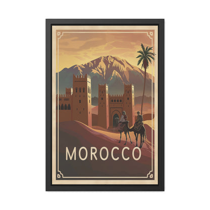 Framed Morocco Travel Poster — Vintage Desert Wall Art_M