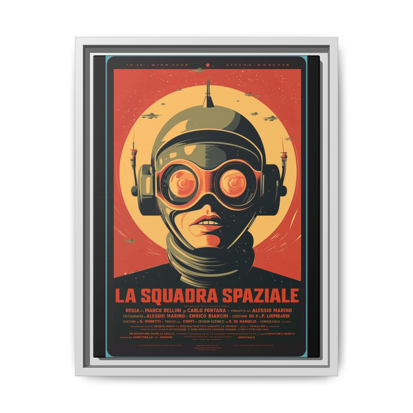 La Squadra Spaziale Retro Space Poster — Matte Framed Canvas
