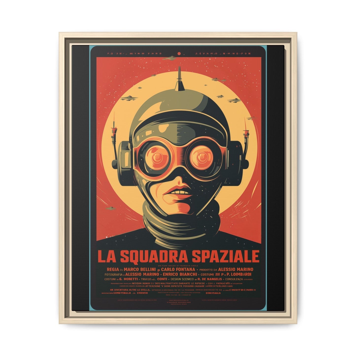 La Squadra Spaziale Retro Space Poster — Matte Framed Canvas