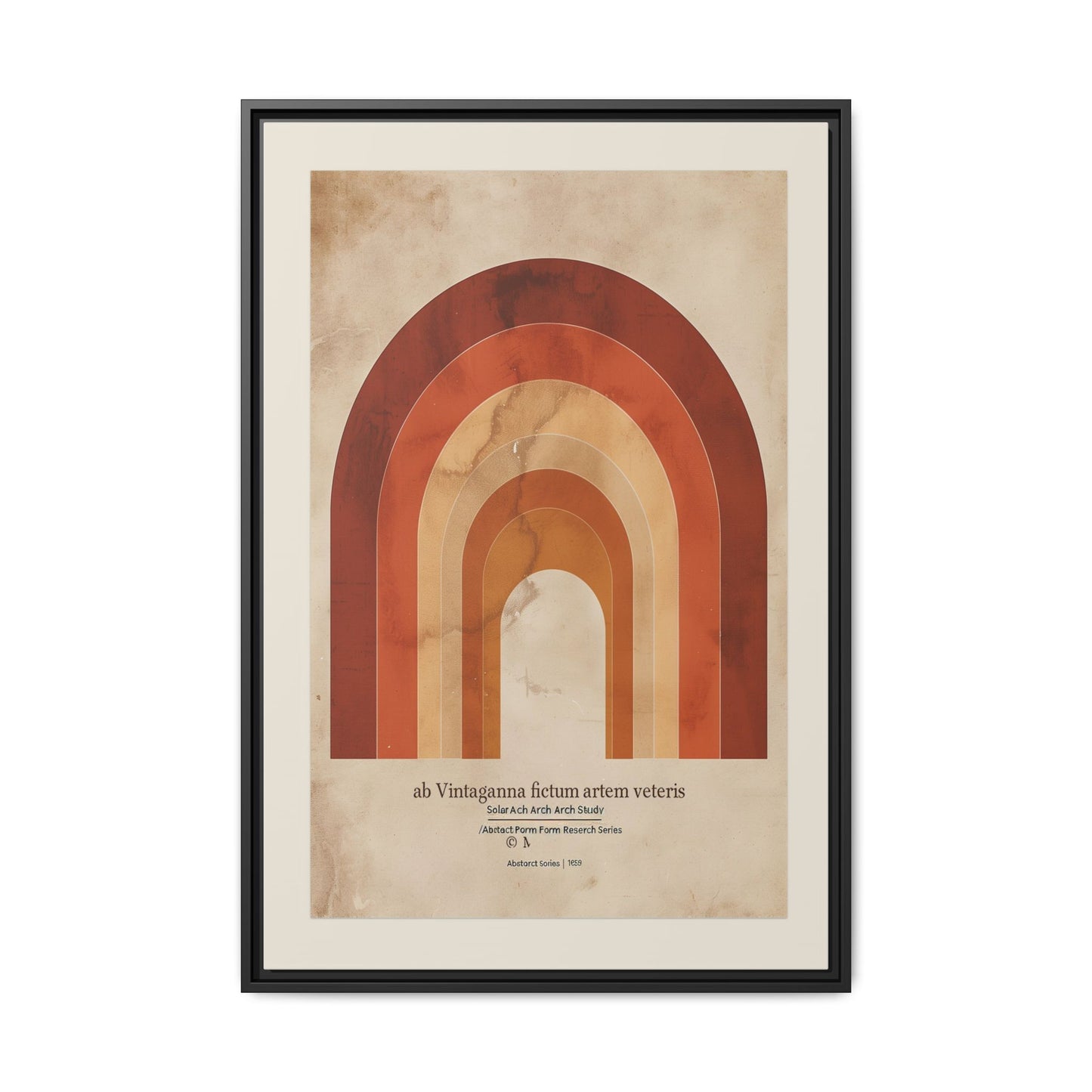 Framed Matte Canvas Wall Art - Retro Rainbow Design