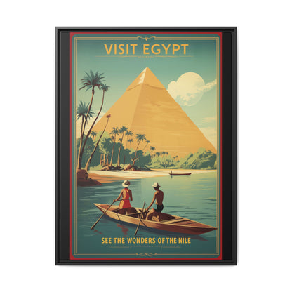 See the Wonders of the Nile — Egypt Nile Vintage Matte Canvas Framed Print
