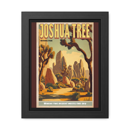 Framed Poster — Joshua Tree Vintage National Park Travel Print (“Where the Desert Meets the Sky”)_M