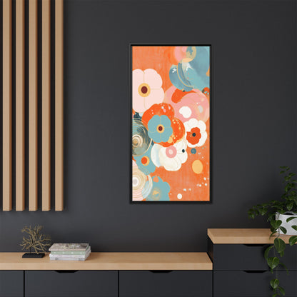 Framed Floral Canvas Art Print — Colorful Abstract Blooms