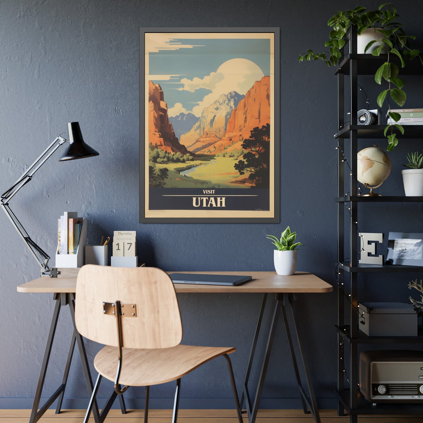 Utah Vintage Travel Poster — Framed Wall Art