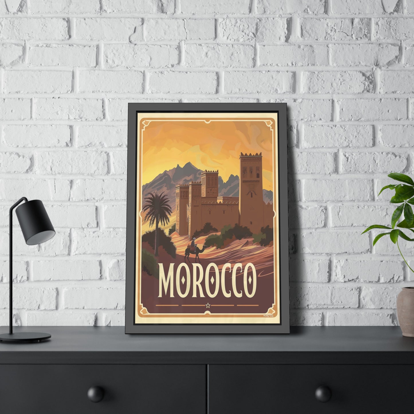 Morocco Vintage Travel Poster — Framed Paper Poster