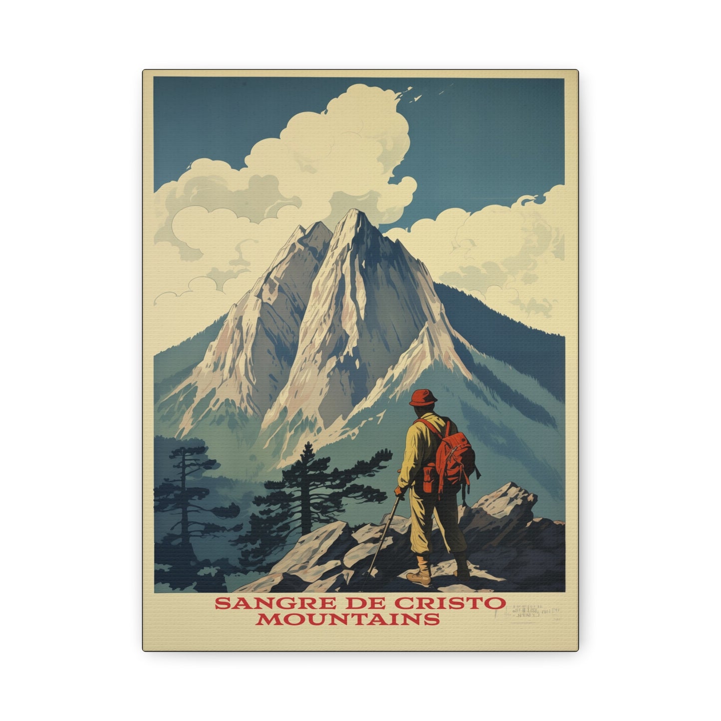 "Sangre de Cristo Mountains Explorer Poster - Matte Stretched Canvas Wall Art" Matte Canvas, Stretched, 1.25"
