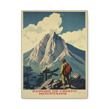 "Sangre de Cristo Mountains Explorer Poster - Matte Stretched Canvas Wall Art" Matte Canvas, Stretched, 1.25"