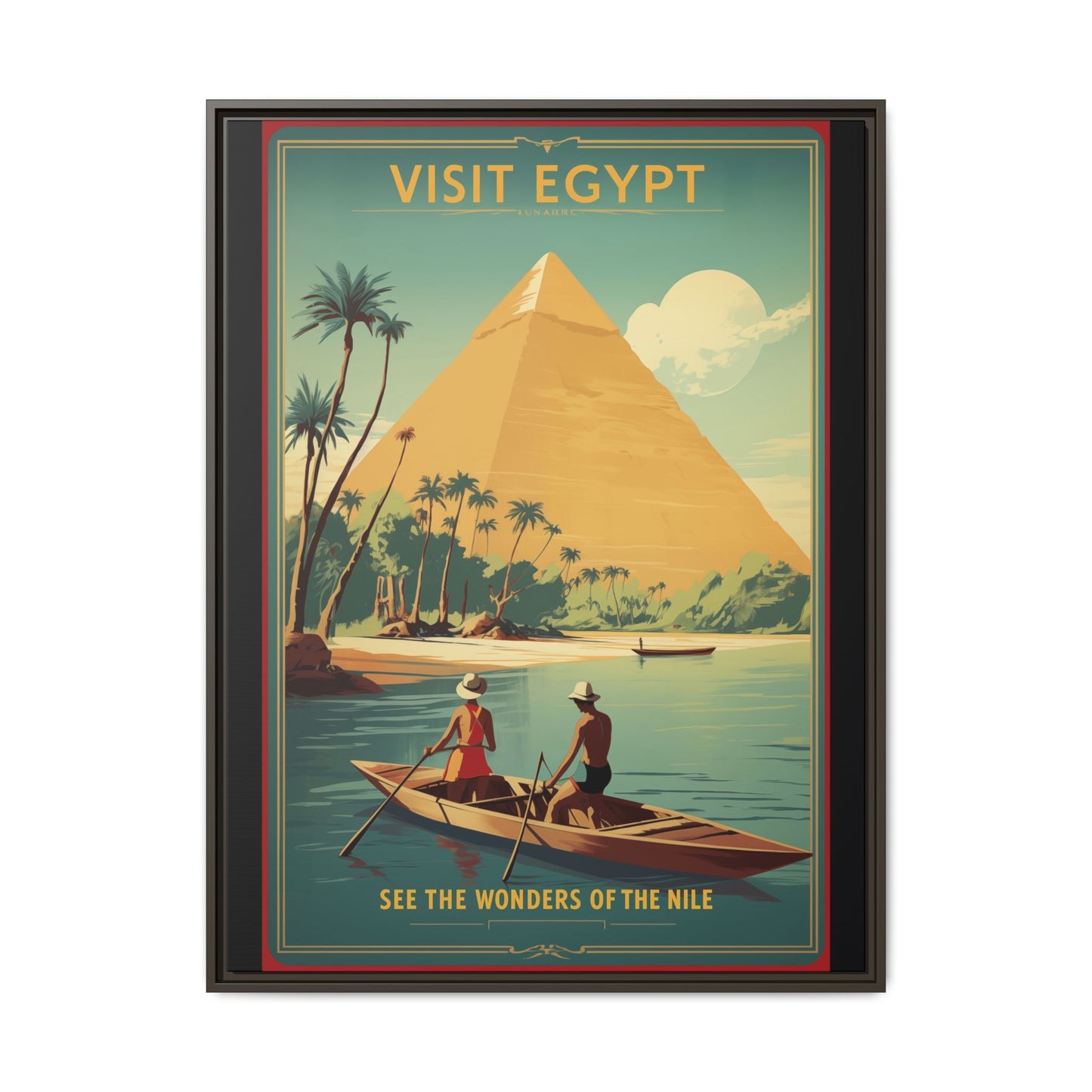 See the Wonders of the Nile — Egypt Nile Vintage Matte Canvas Framed Print