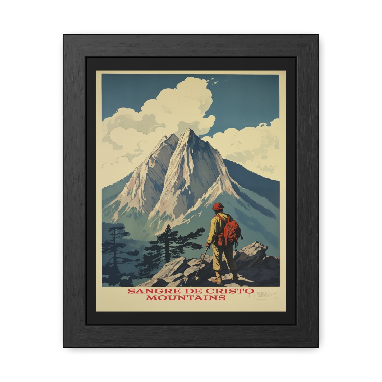 Vintage Colorado Poster - Sangre de Cristo Mountains in Southern Colorado Art Framed Posters