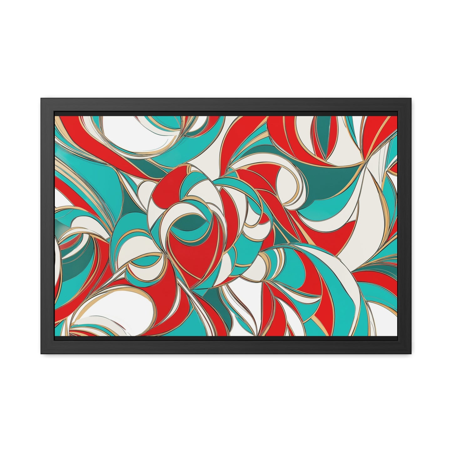 Modern Abstract Framed Poster, Red and Blue Wall Art, Geometric Decor for Contemporary Homes