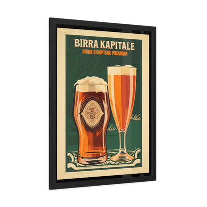 Vintage Beer Poster - Birra Kapitale (Albanian for 'Capital Beer') Premium Albanian Beer Art Print Framed Posters