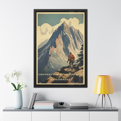 Vintage Colorado Poster - Central Rocky Mountains Adventure Art Framed Posters